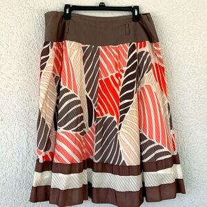NYGARD COLLECTION SILK/COTTON LINED A-LINE STYLE COLORFUL SKIRT,SIZE 16